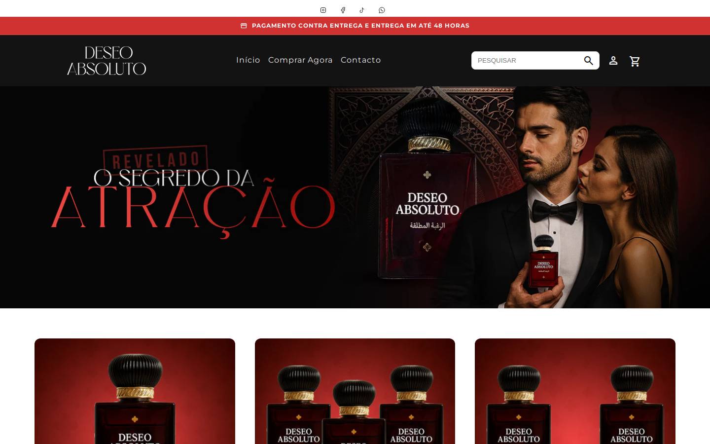 desejoabsoluto.com homepage screenshot