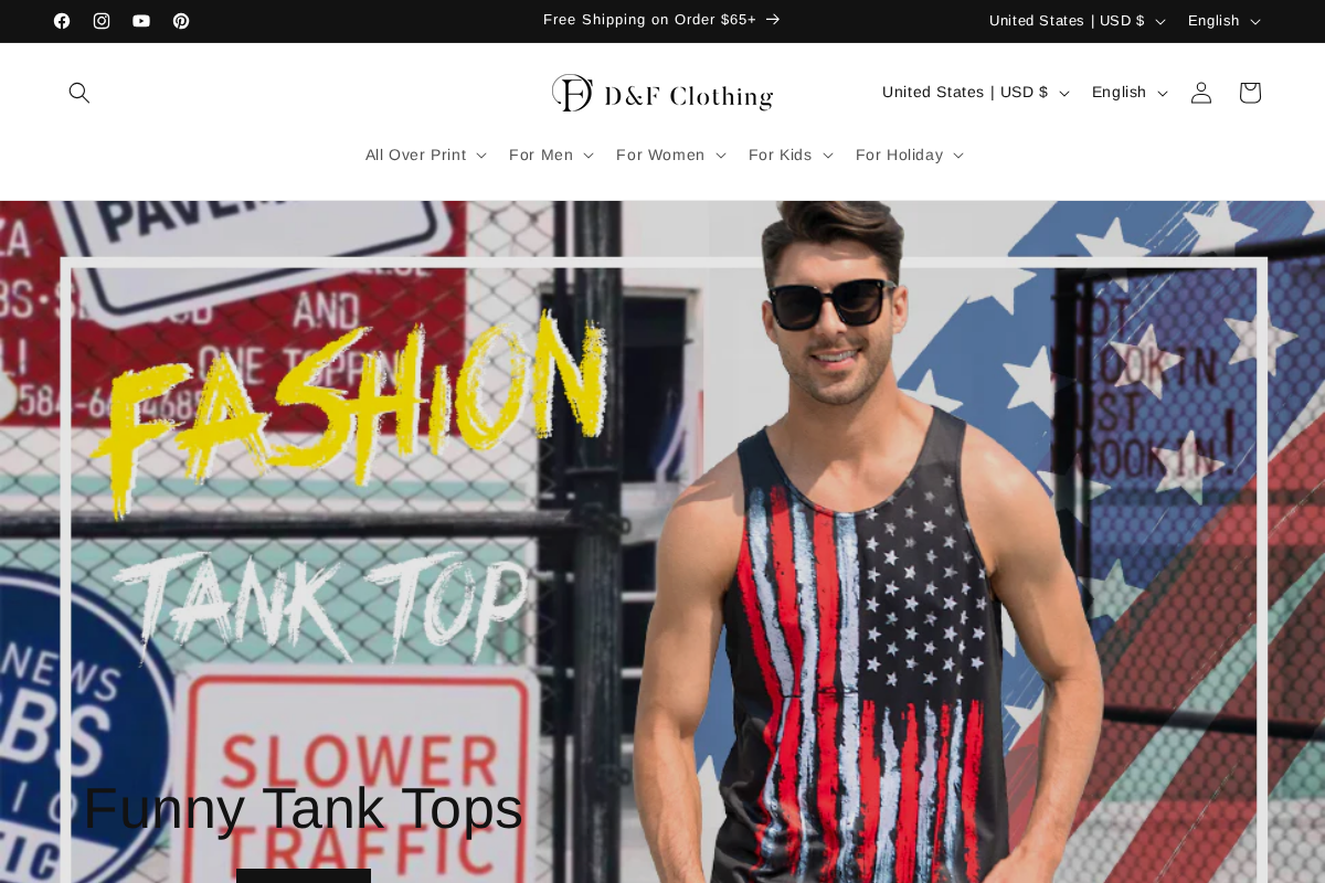 D&F Clothing® homepage screenshot