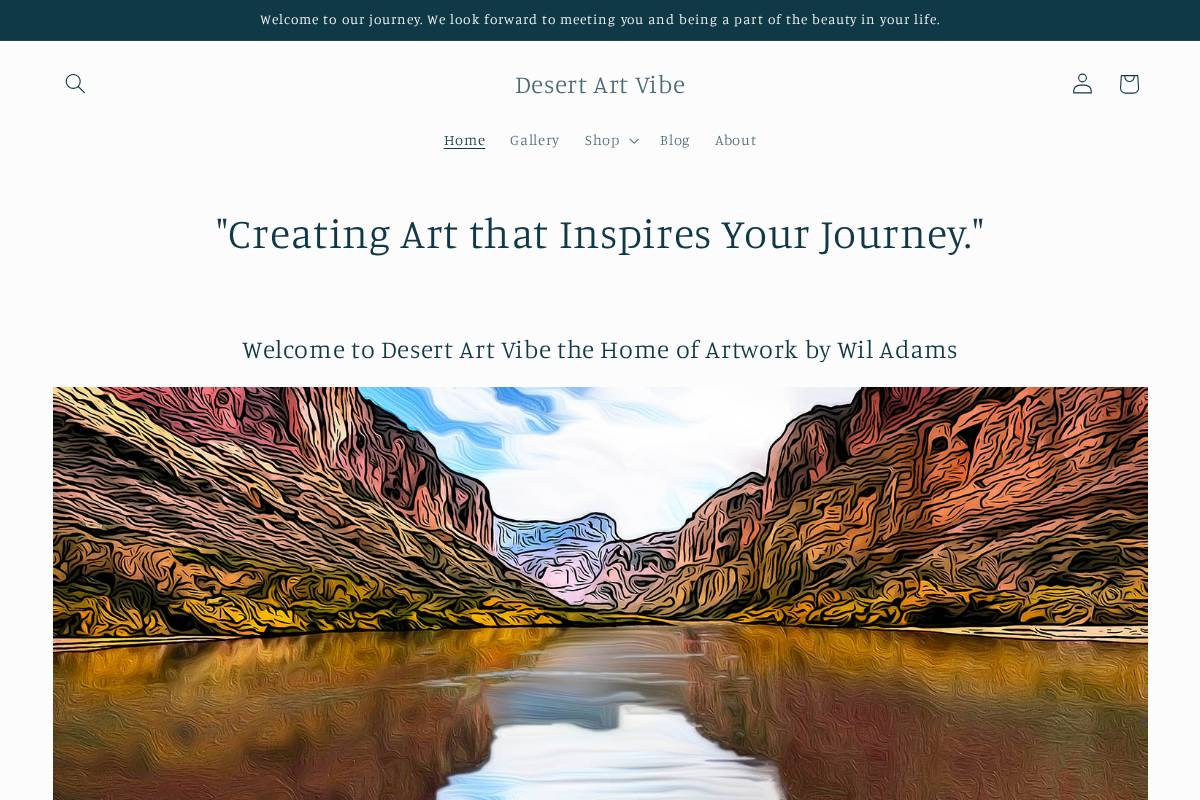 desertartvibe.com homepage screenshot