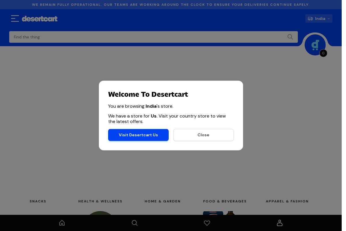 Desertcart MENA homepage screenshot