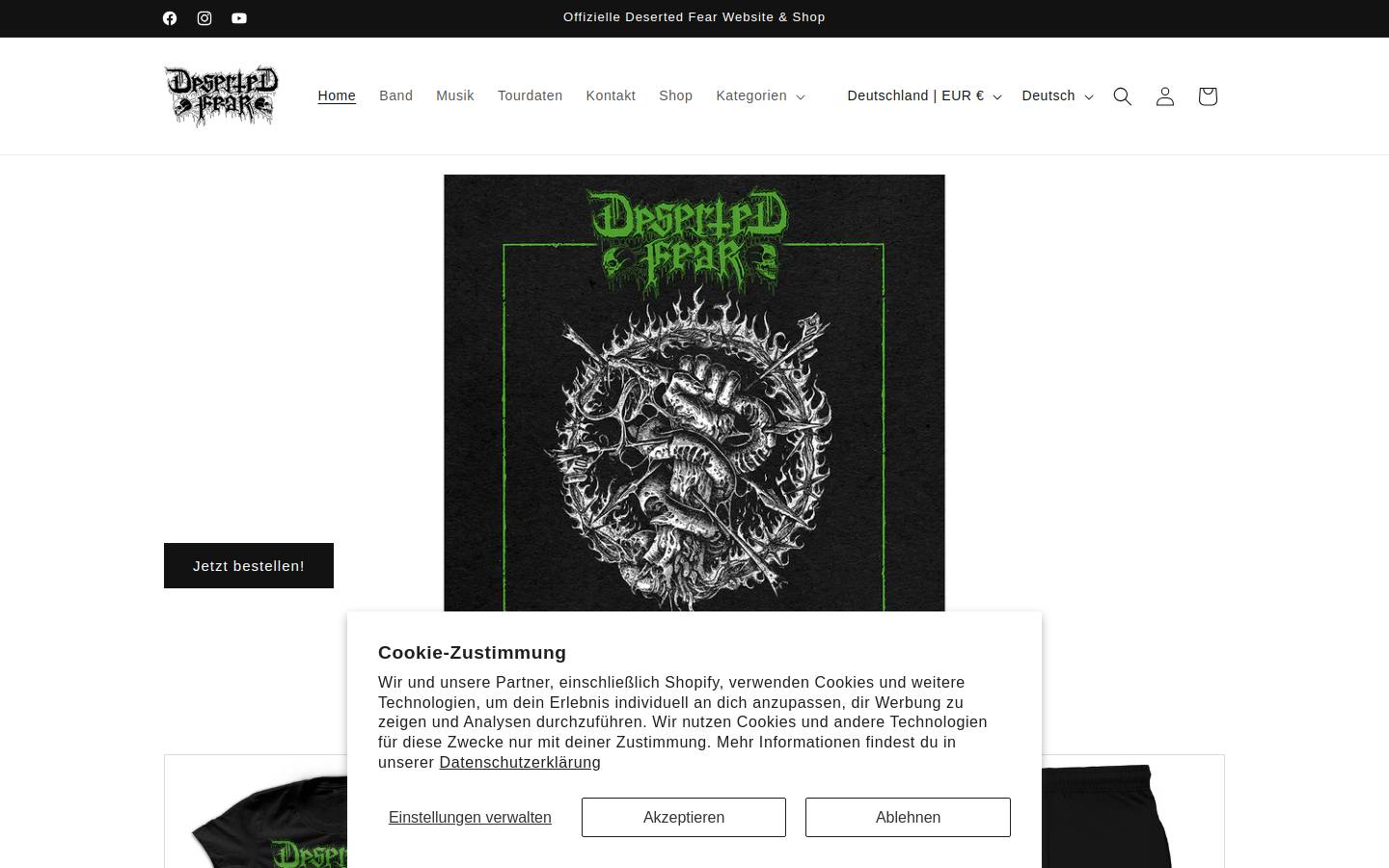desertedfear.de homepage screenshot