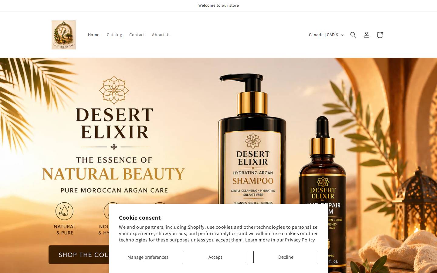 desertelixir.ca homepage screenshot