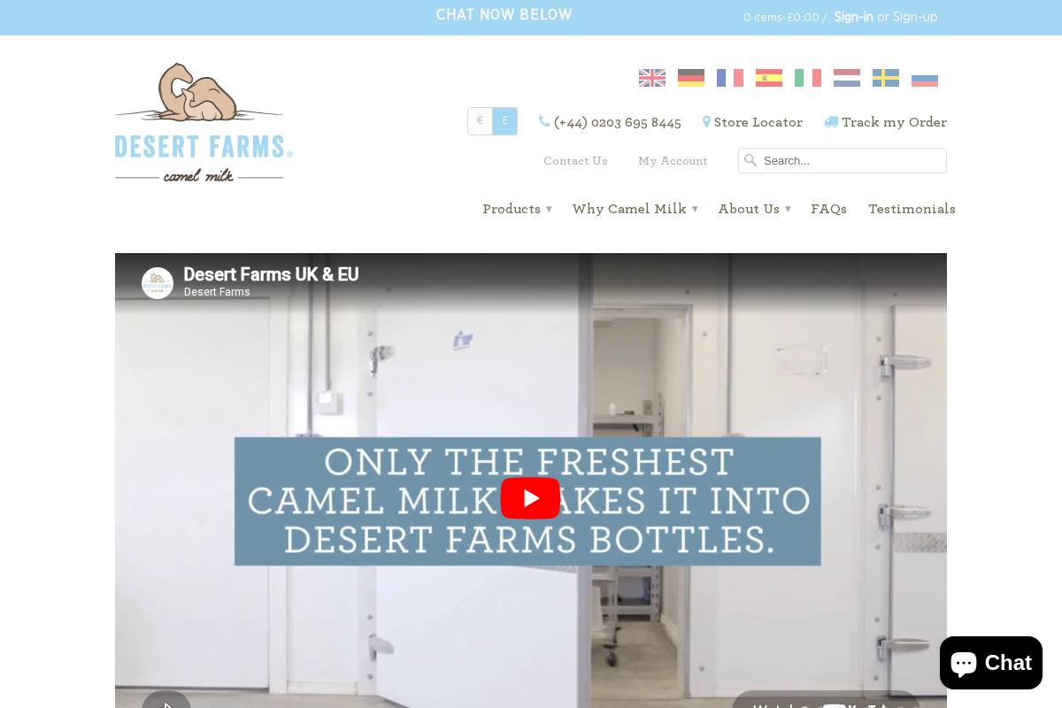 Desert Farms UK Ltd. homepage screenshot