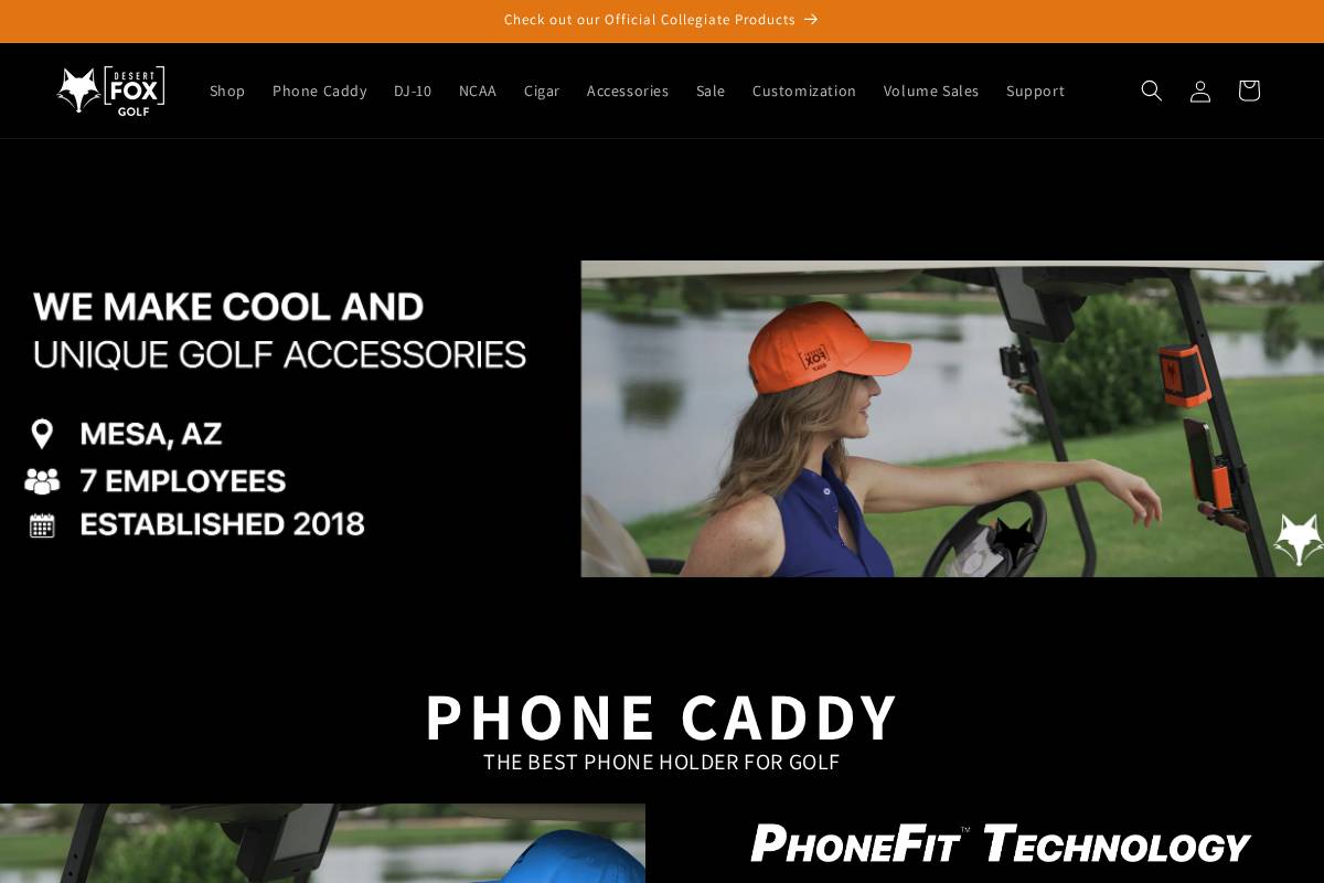 desertfoxgolf.com homepage screenshot