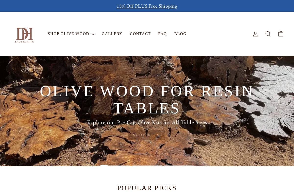 deserthardwoods.com homepage screenshot