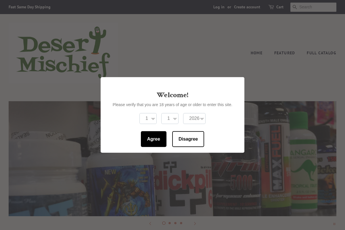 Desert Mischief, Corp homepage screenshot