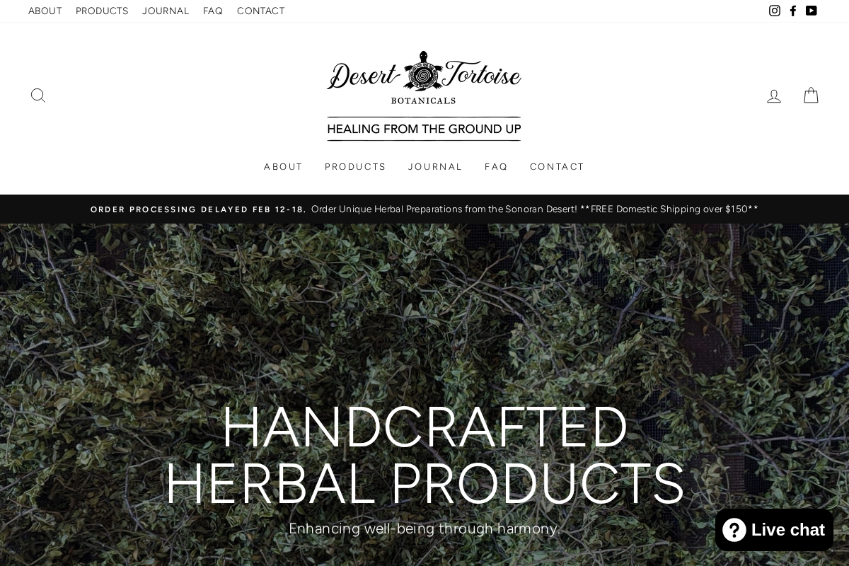 desertortoisebotanicals.com homepage screenshot