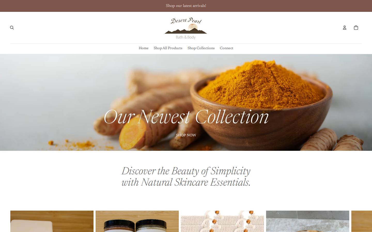 desertpearlbathbody.com homepage screenshot