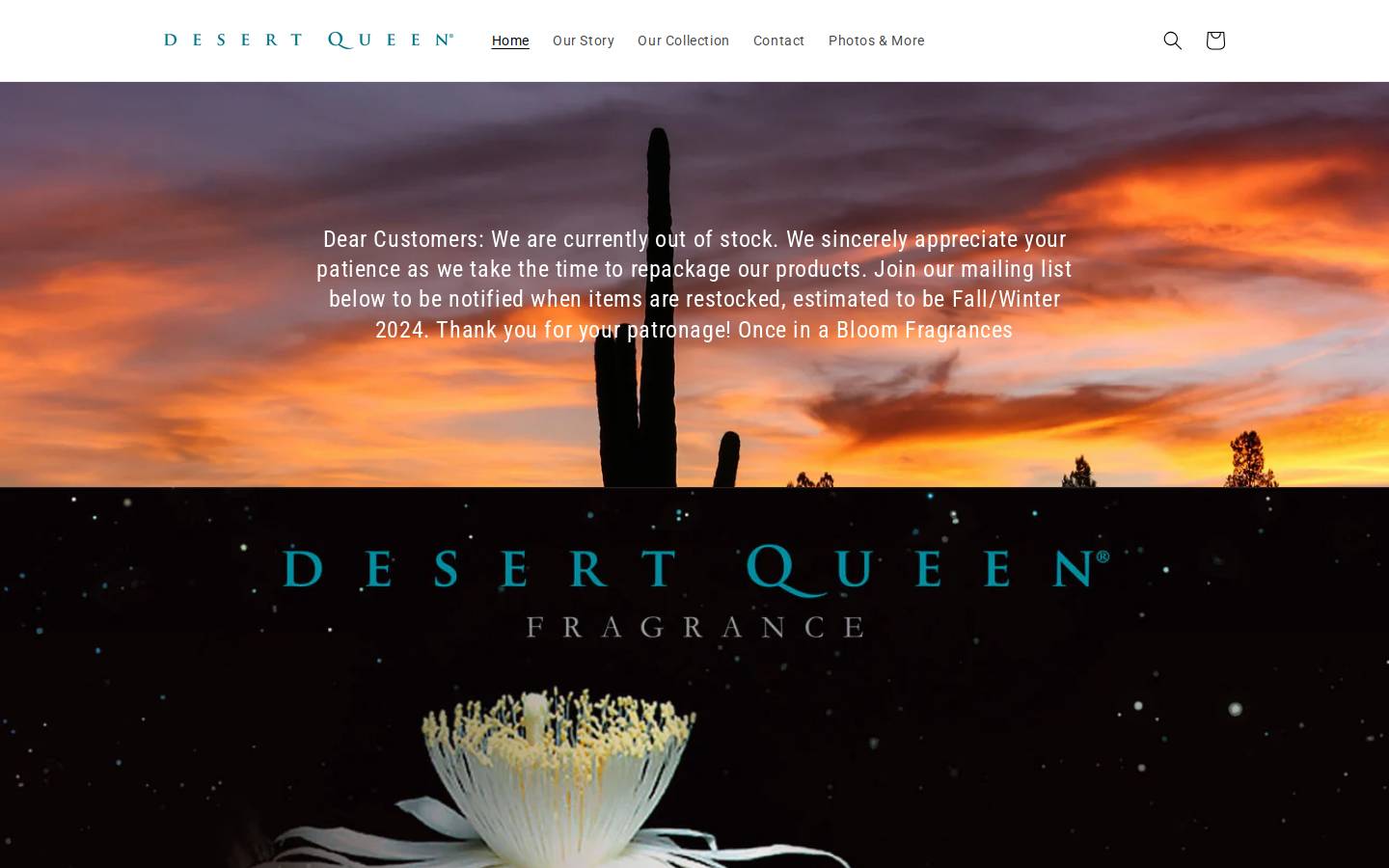 desertqueen.co homepage screenshot