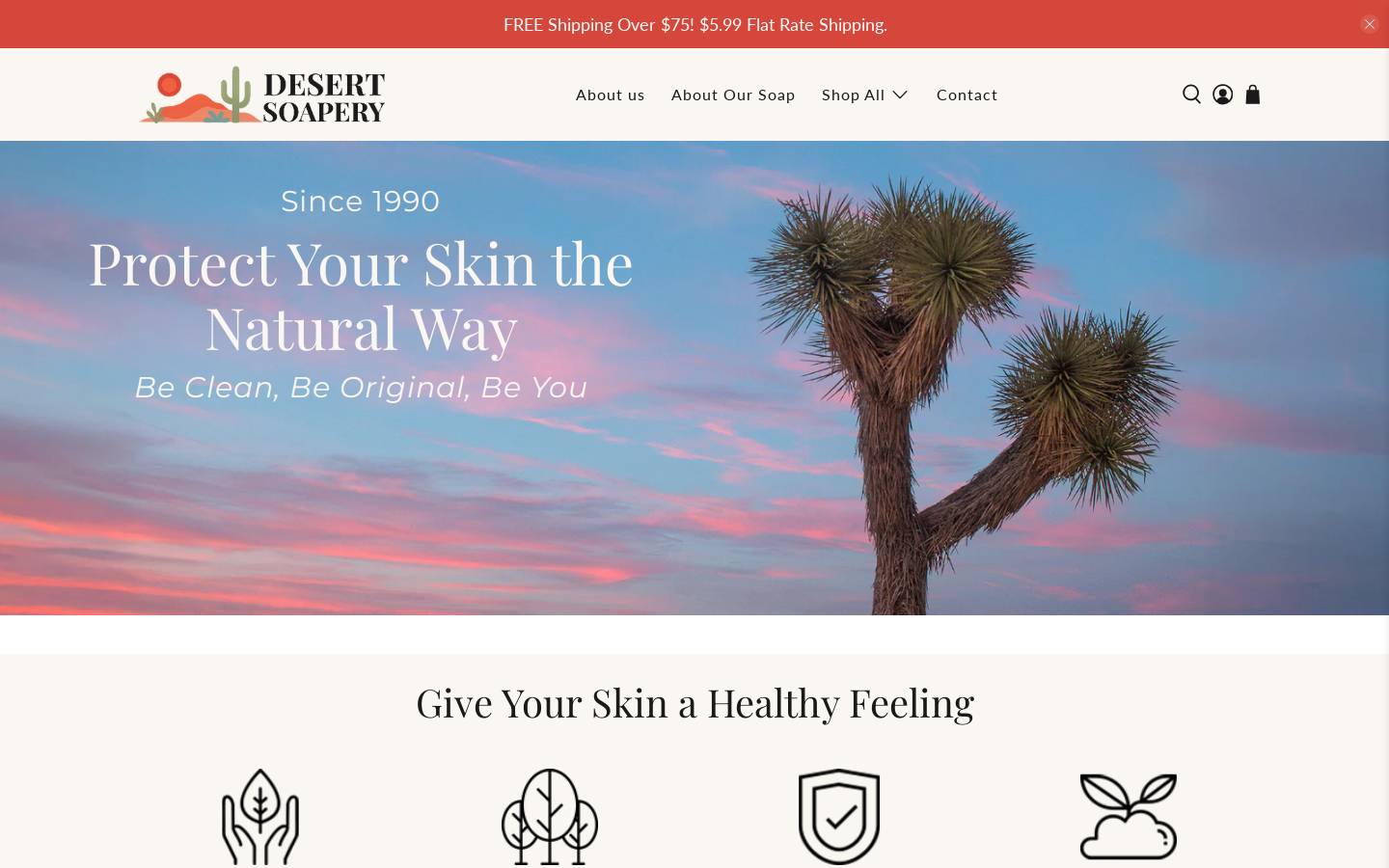 desertsoapery.com homepage screenshot