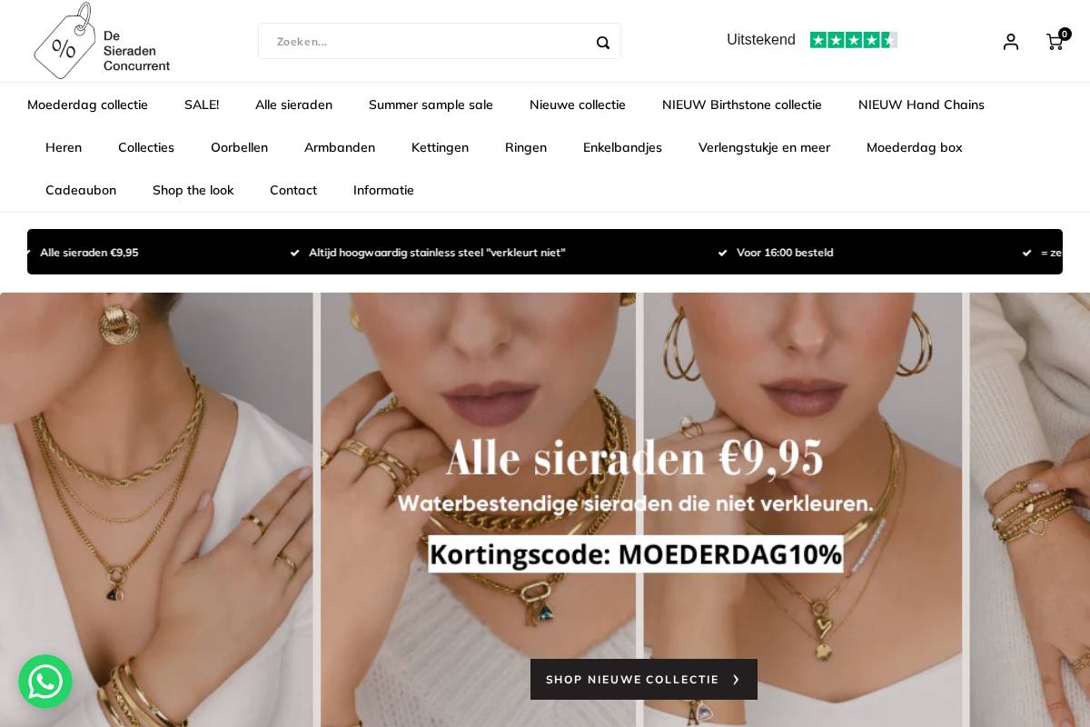 De Sieraden Concurrent homepage screenshot