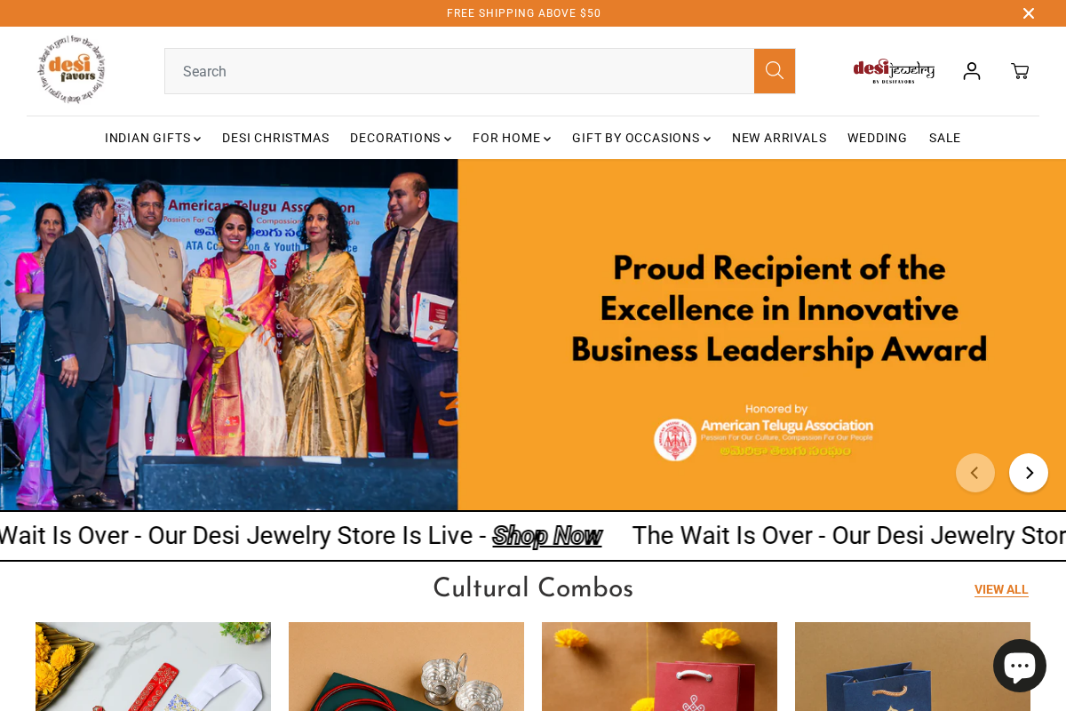 Desi Favors homepage screenshot