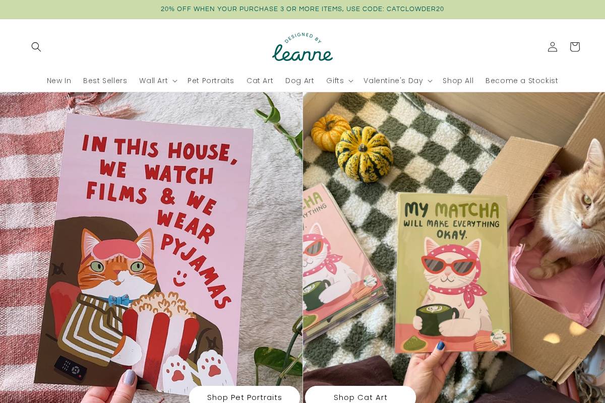 designedbyleanne.com homepage screenshot