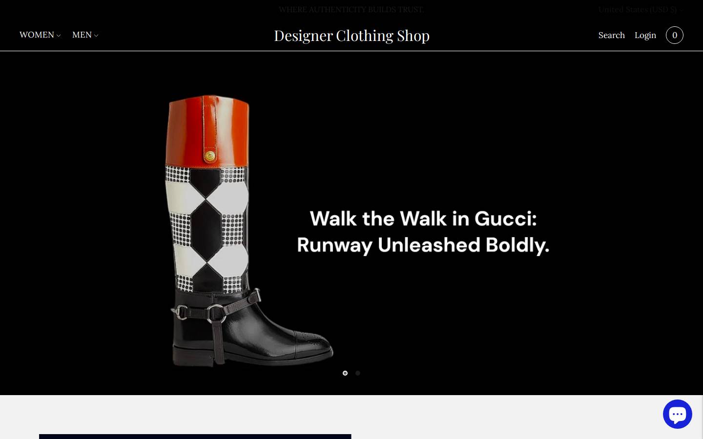 designerclothing.shop homepage screenshot