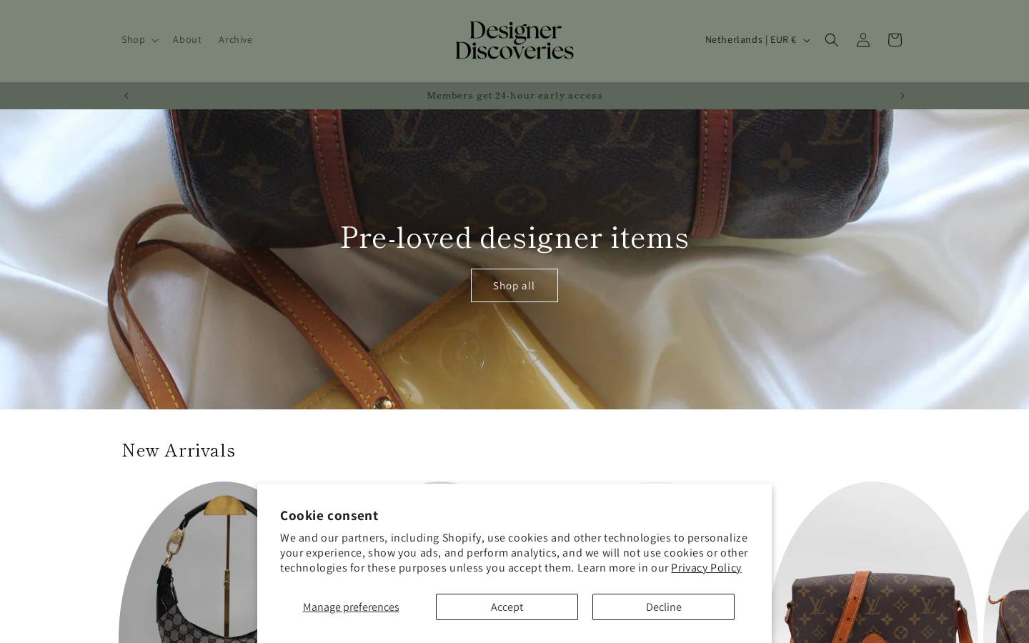 Designerdiscoveries homepage screenshot