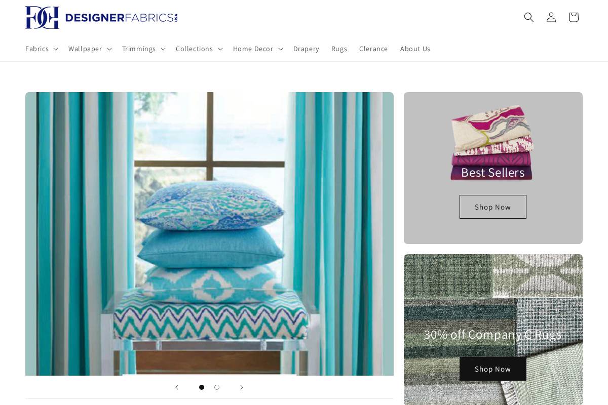 Designerfabricsusa homepage screenshot