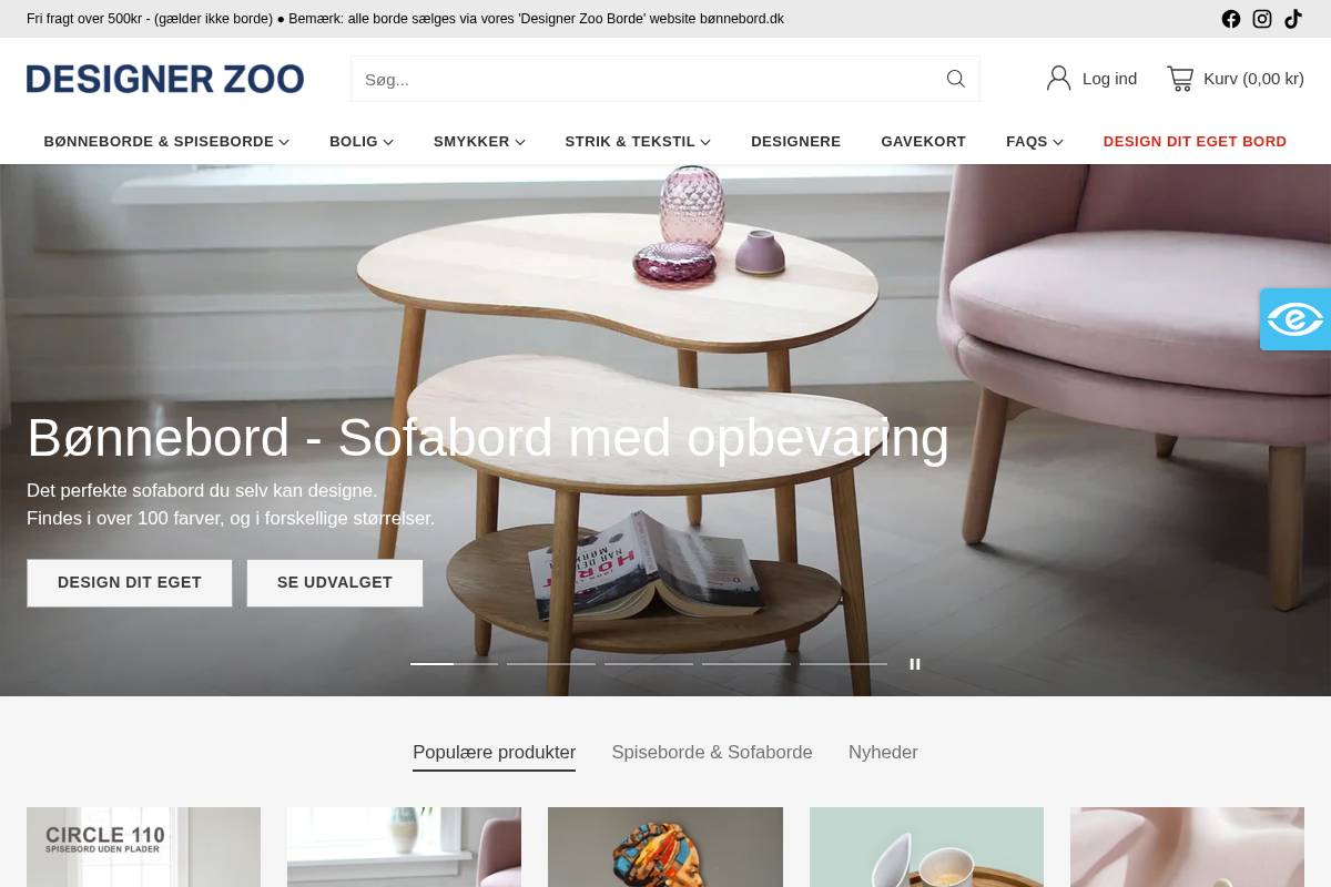 Designer Zoo homepage screenshot