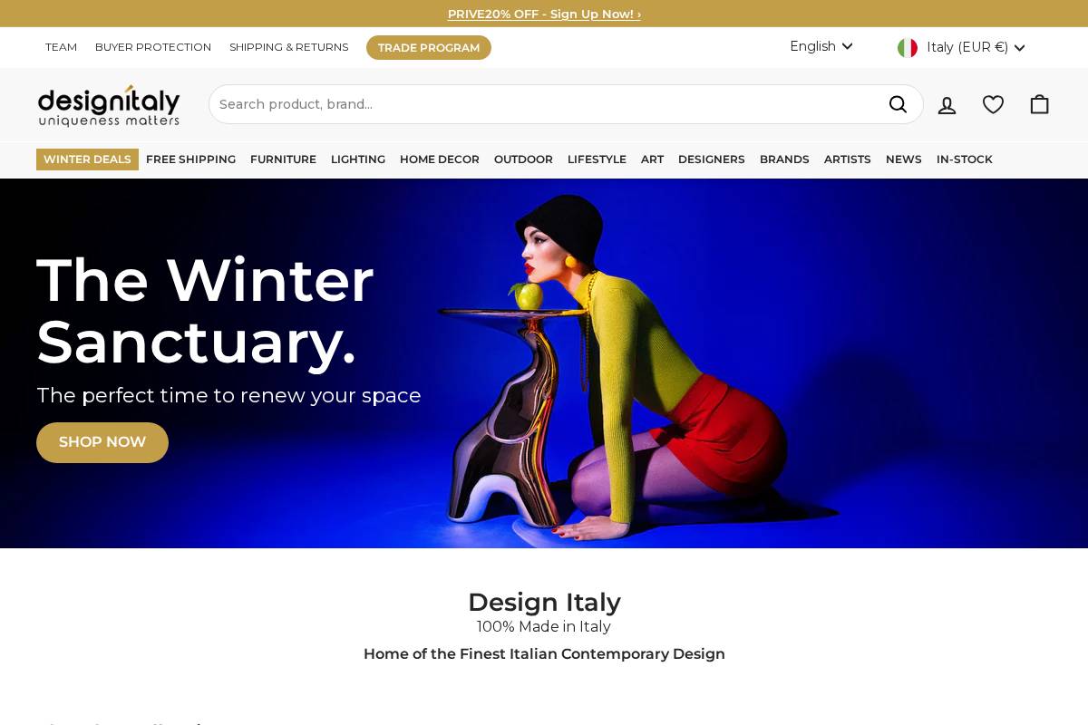 Design Italy homepage screenshot
