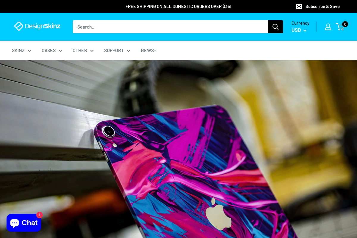 Design Skinz homepage screenshot