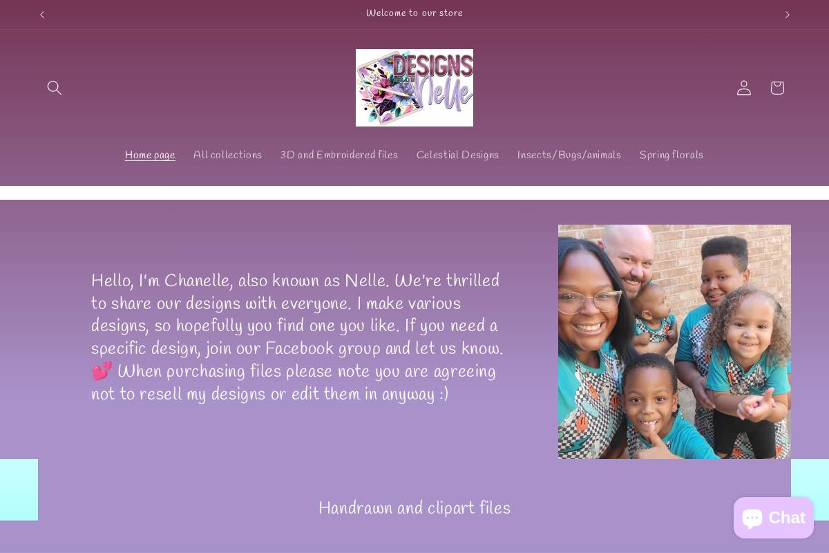 designsmadebynelle.com homepage screenshot