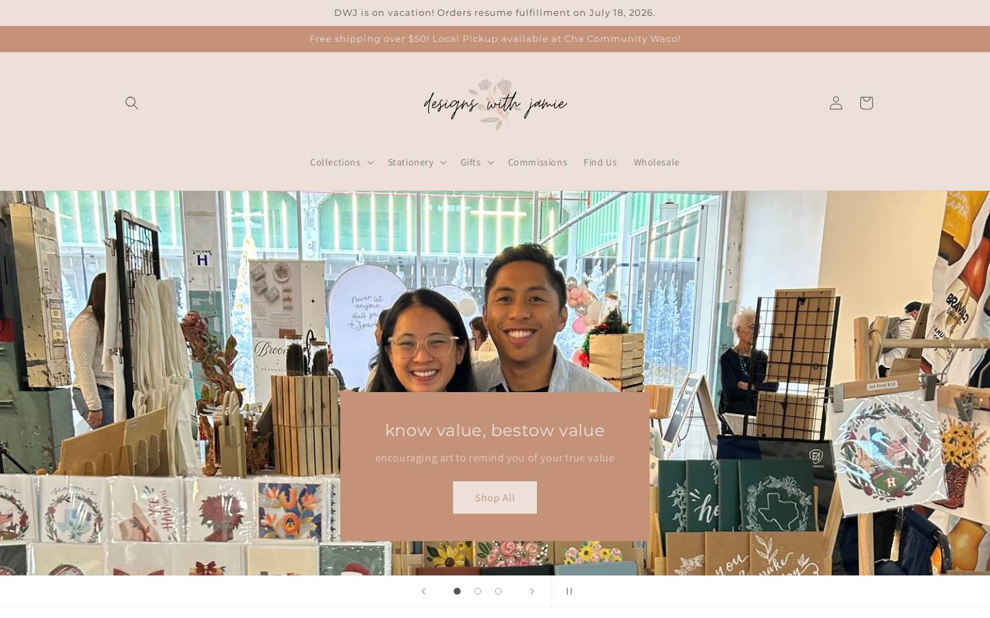 designswithjamie.com homepage screenshot