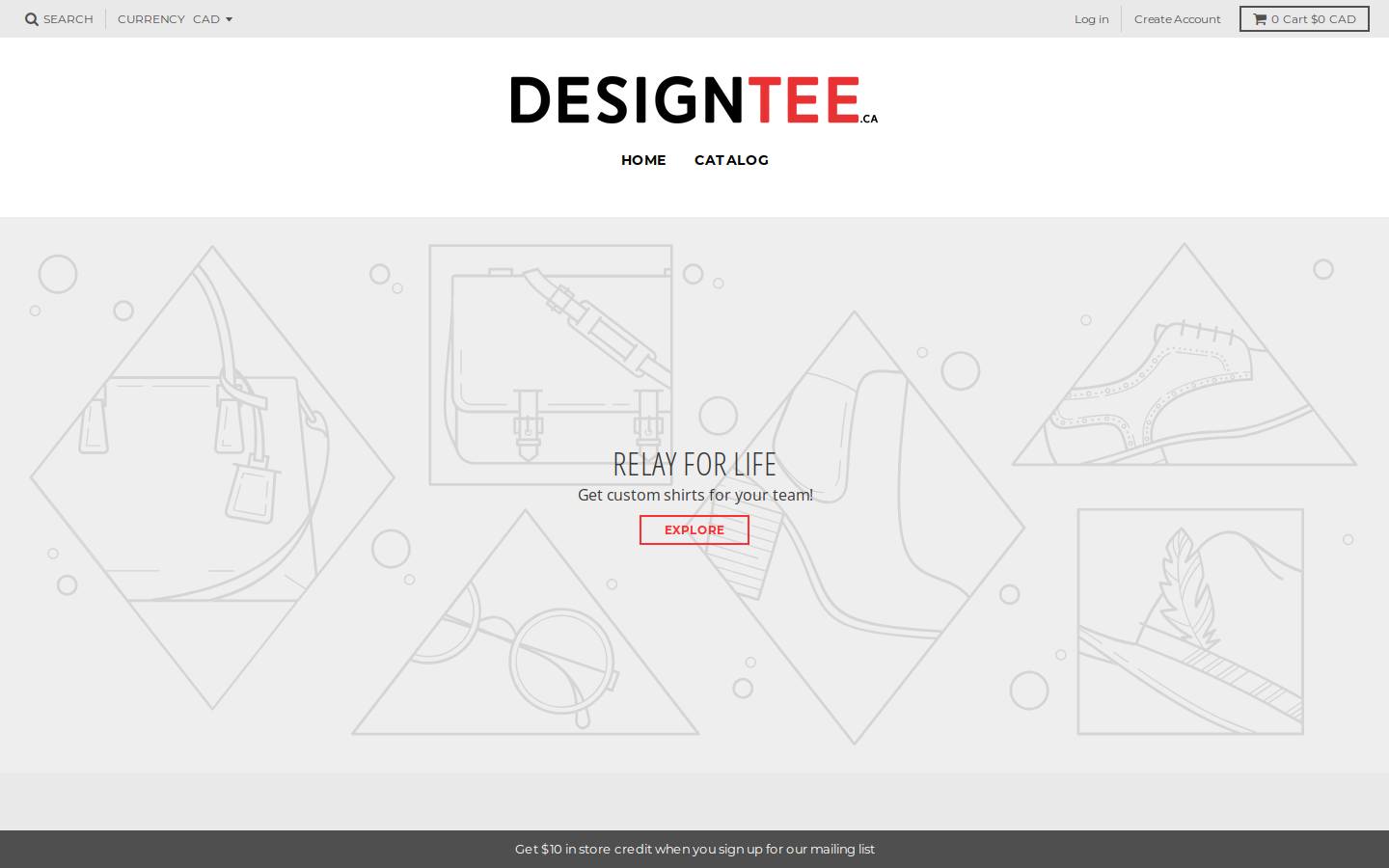 designtee.ca homepage screenshot