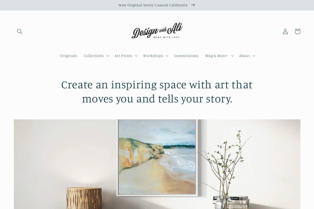 designwithali.com homepage screenshot
