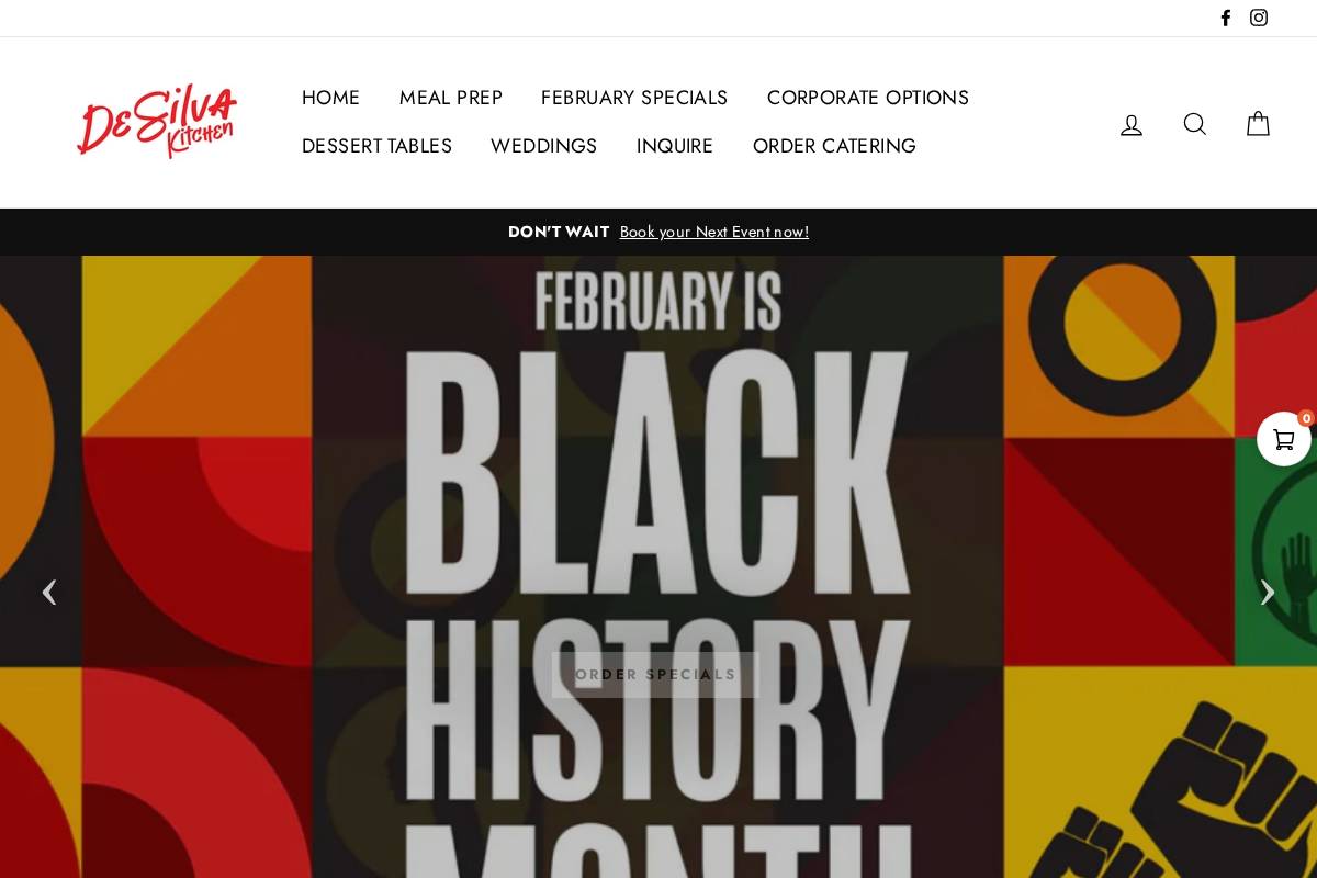 desilvakitchen.com homepage screenshot