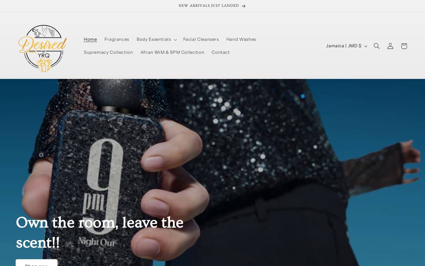 desiredbyyrq.com homepage screenshot