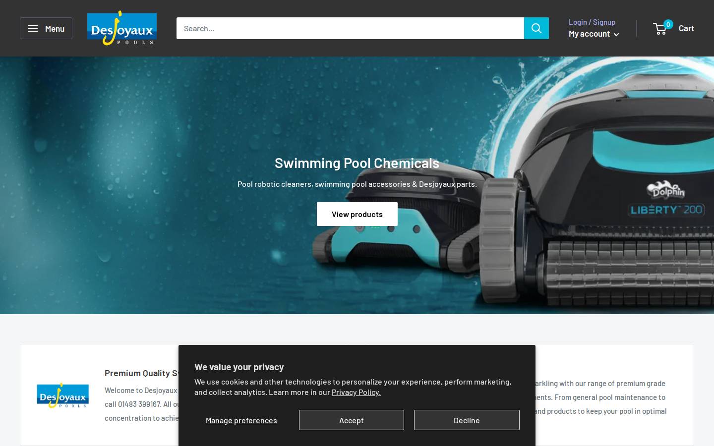 desjoyauxdirect.co.uk homepage screenshot