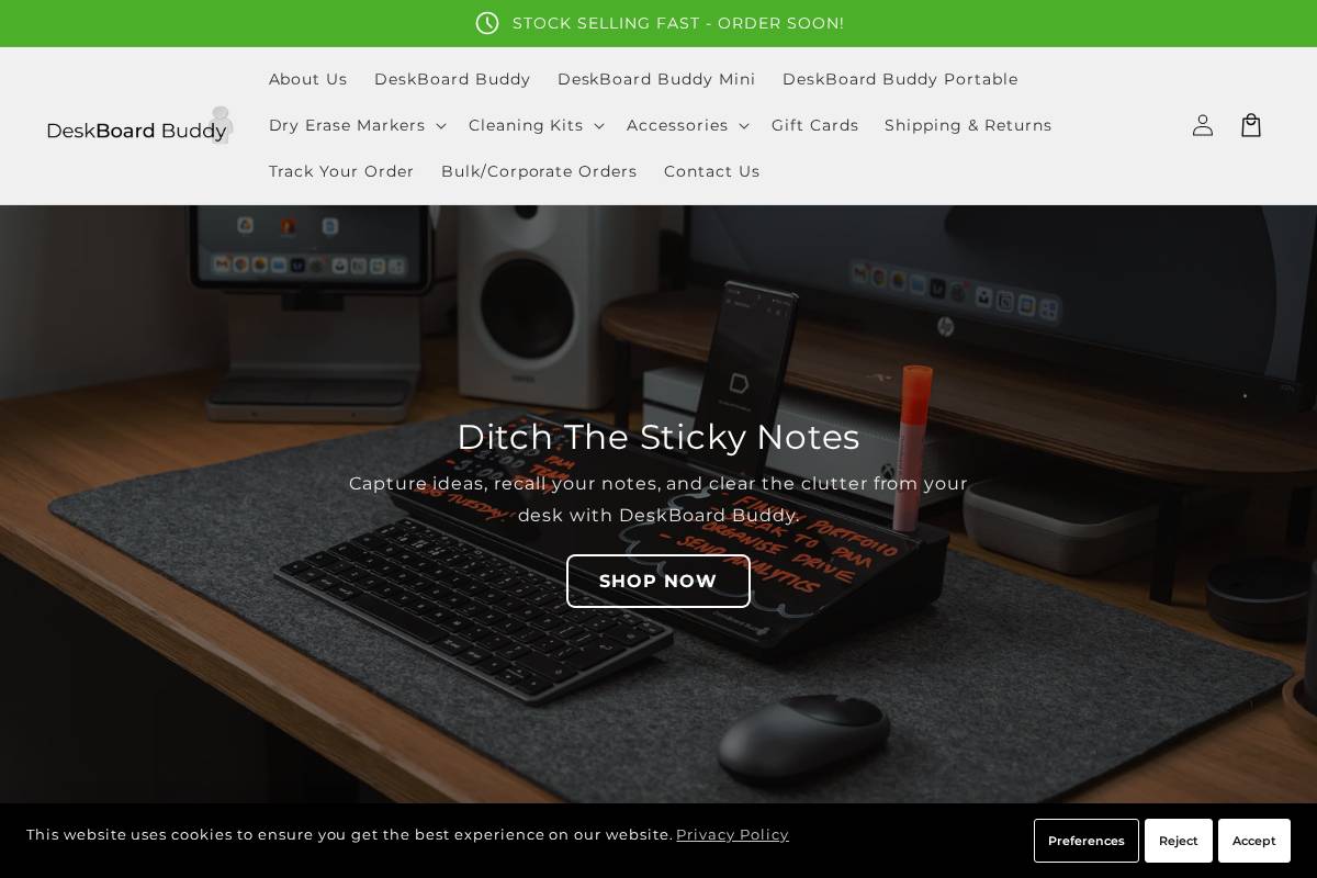 deskboardbuddy.com homepage screenshot