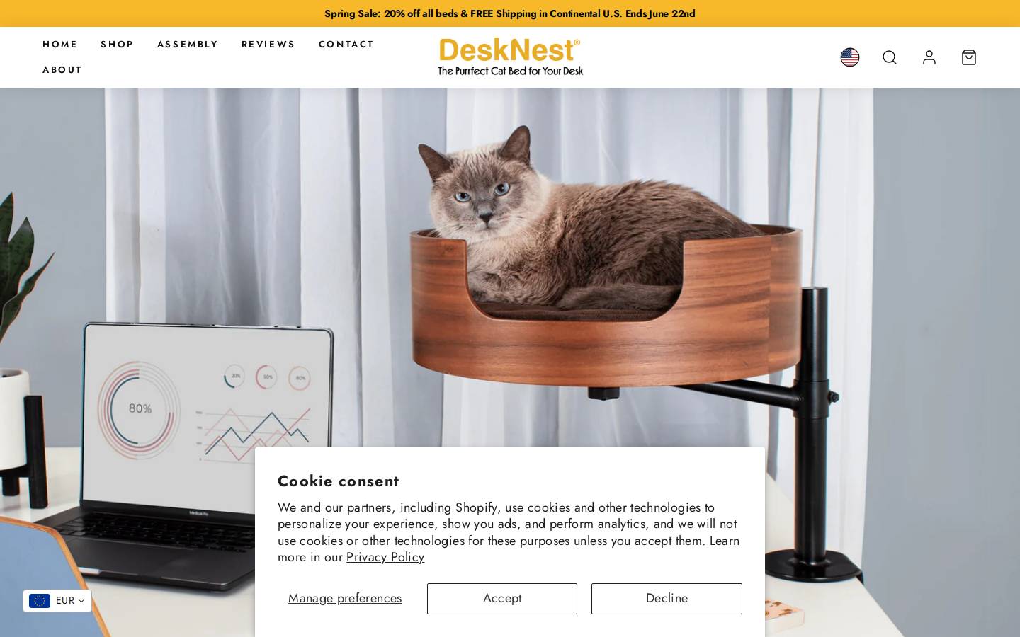 desknestcatbed.com homepage screenshot
