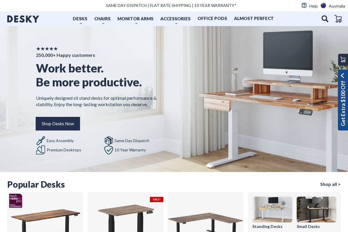 Desky homepage screenshot