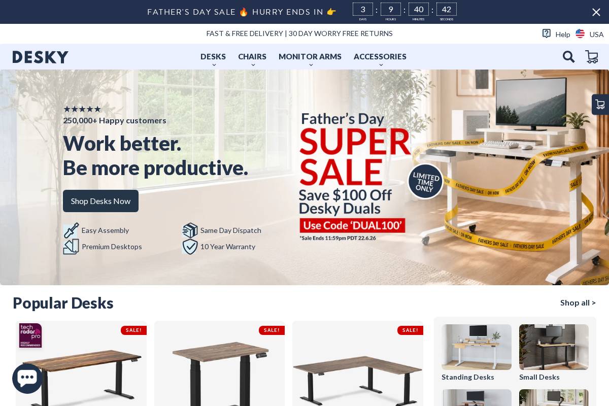 desky.com homepage screenshot