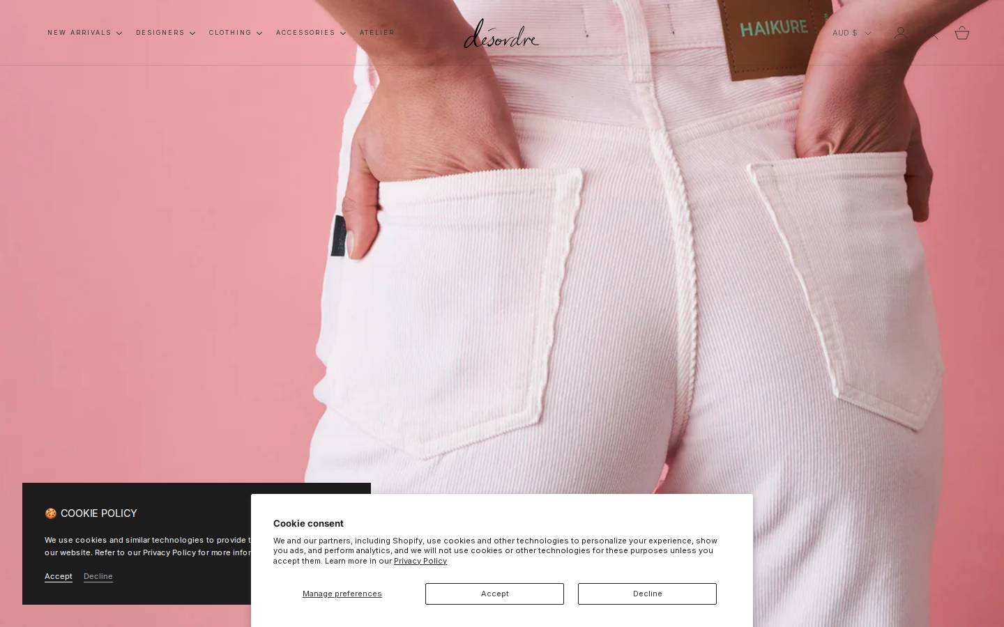 Désordre homepage screenshot