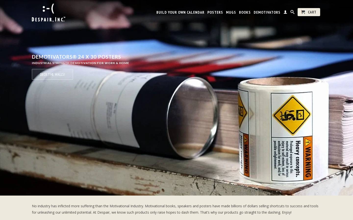Despair homepage screenshot
