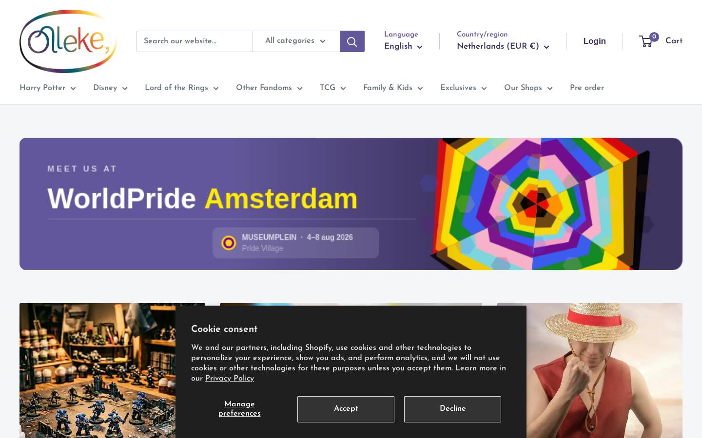 desprookjeswinkel.be homepage screenshot