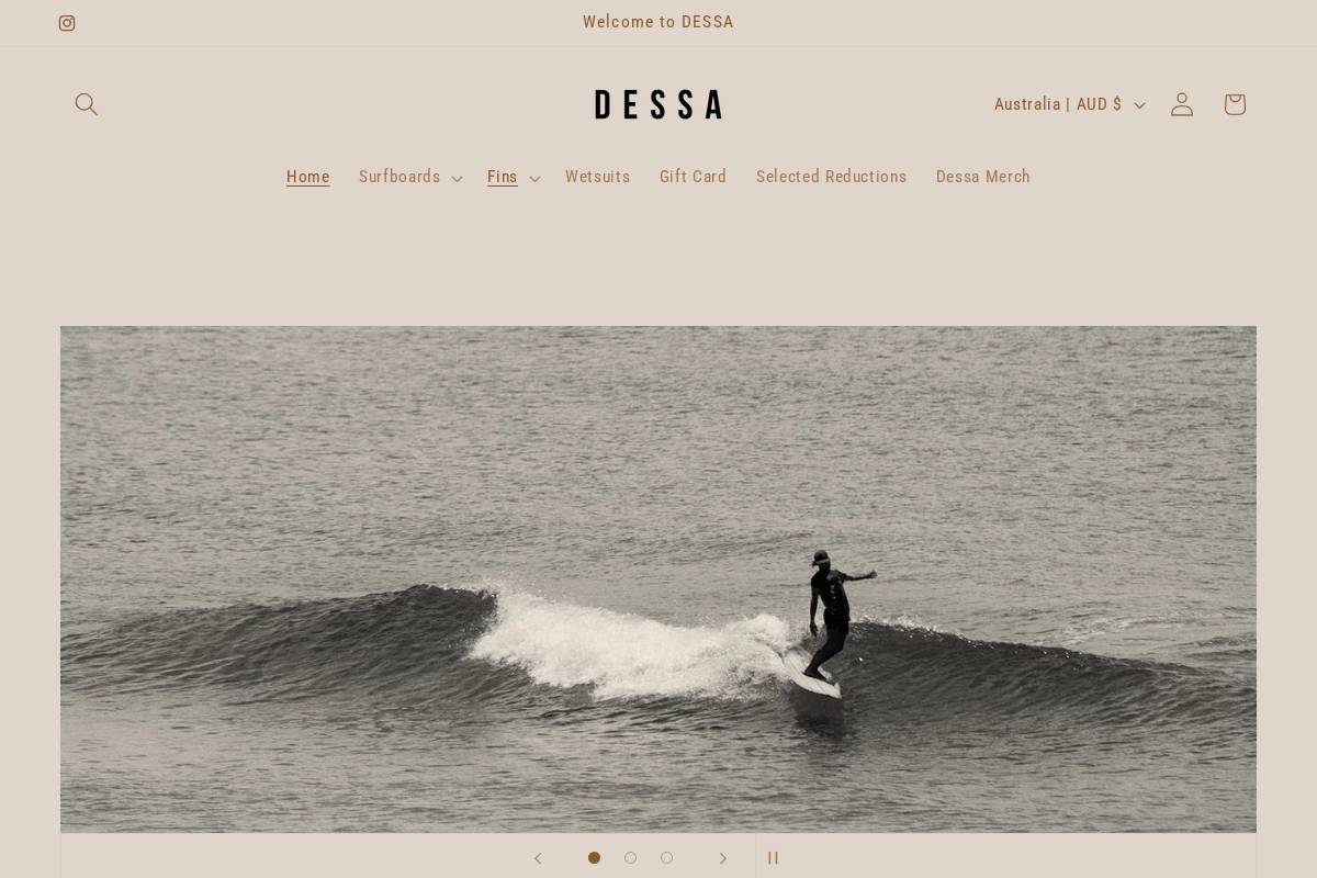 dessastore.co homepage screenshot