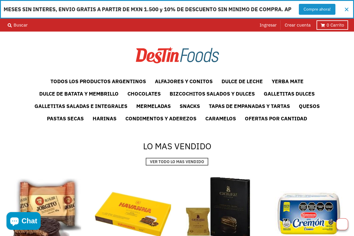 destinfoods.mx homepage screenshot