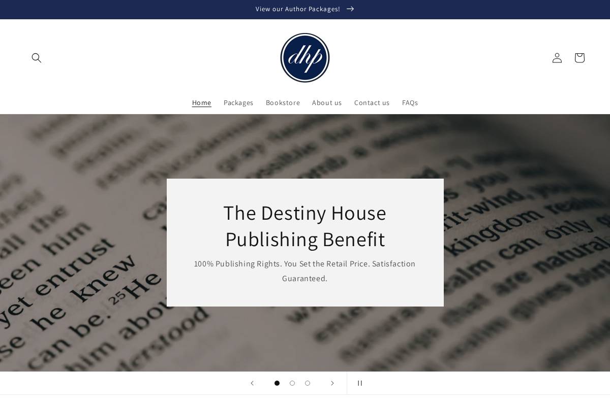 destinyhousepublishing.com homepage screenshot