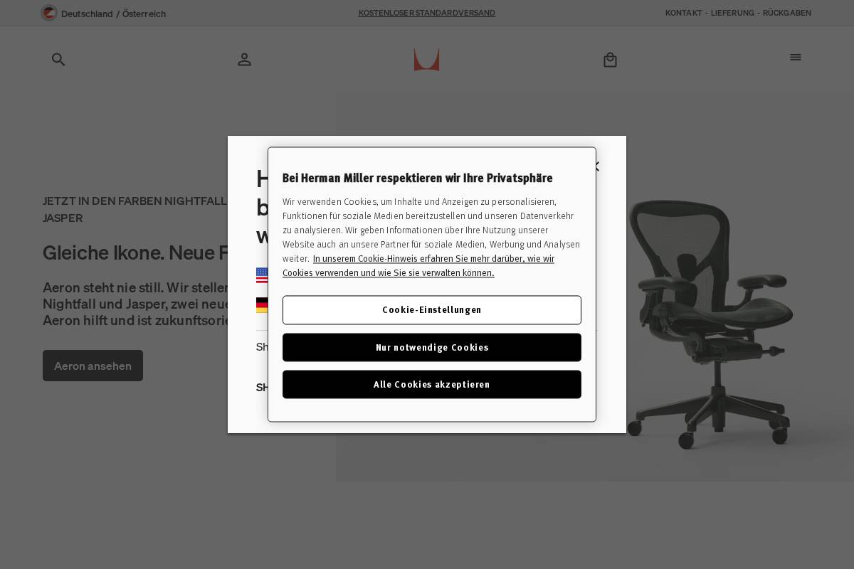 destore.hermanmiller.com homepage screenshot
