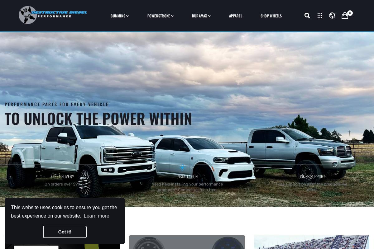 destructivediesel.com homepage screenshot