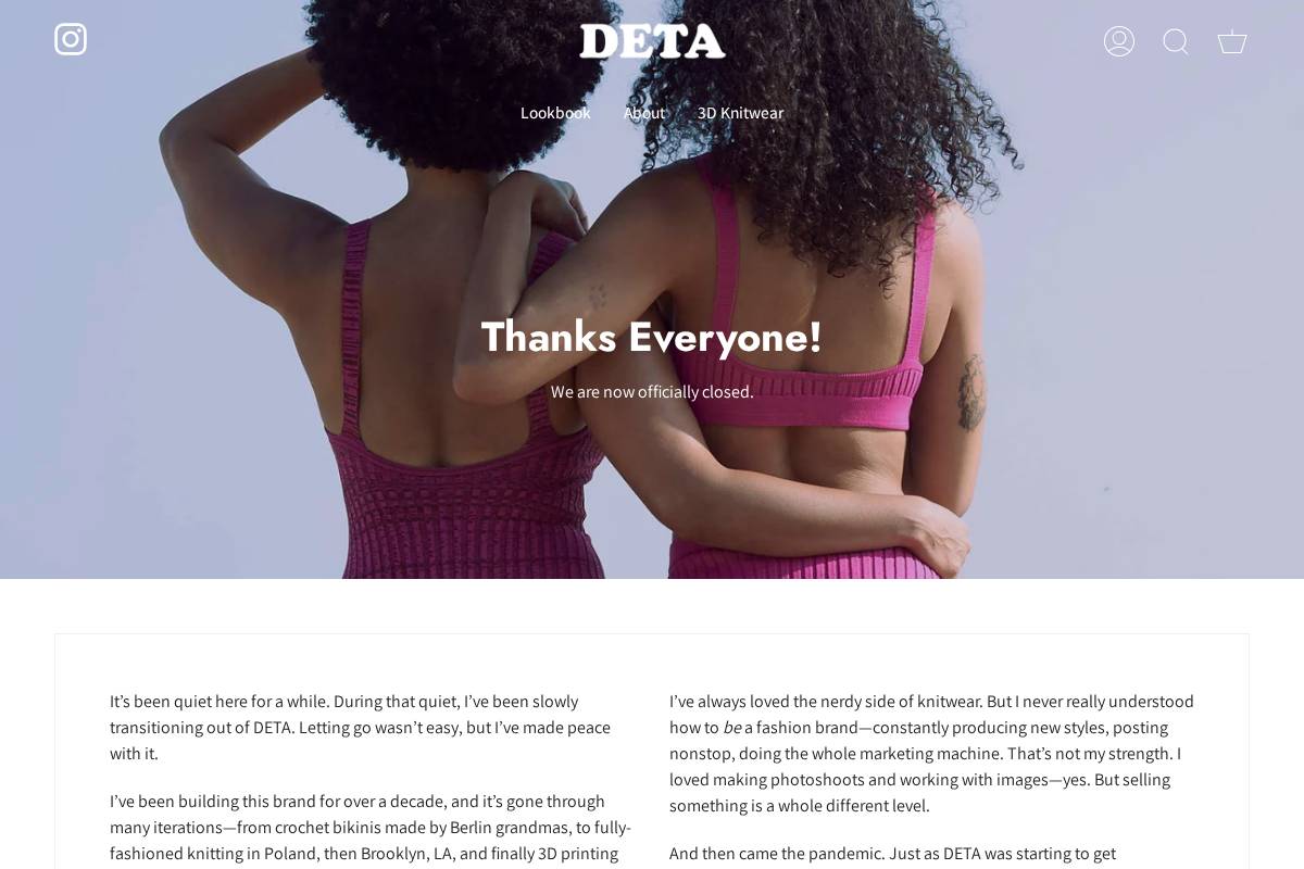 deta-nyc.com homepage screenshot