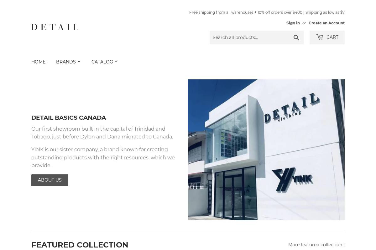detailbasics.ca homepage screenshot