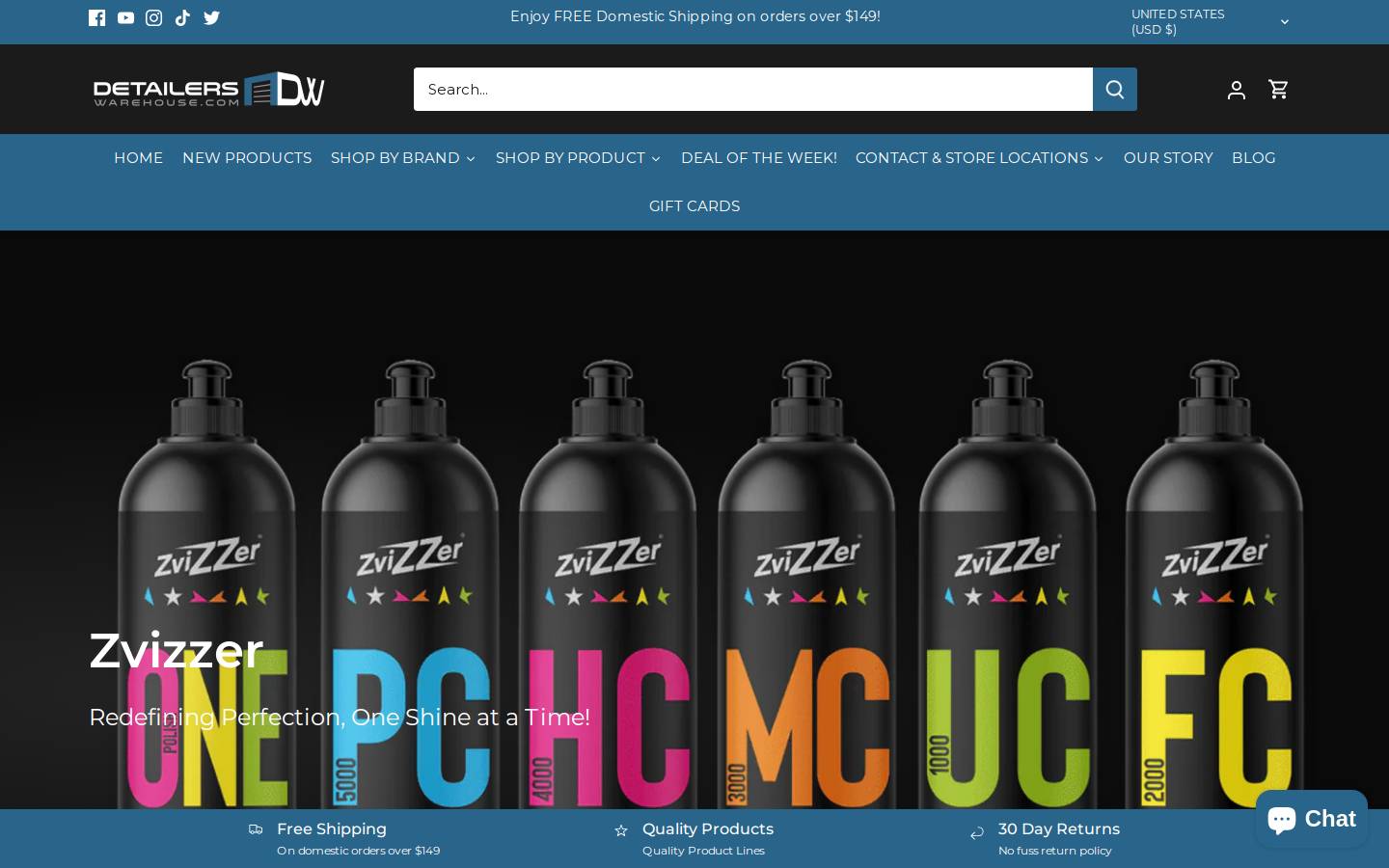 detailerswarehouse.com homepage screenshot