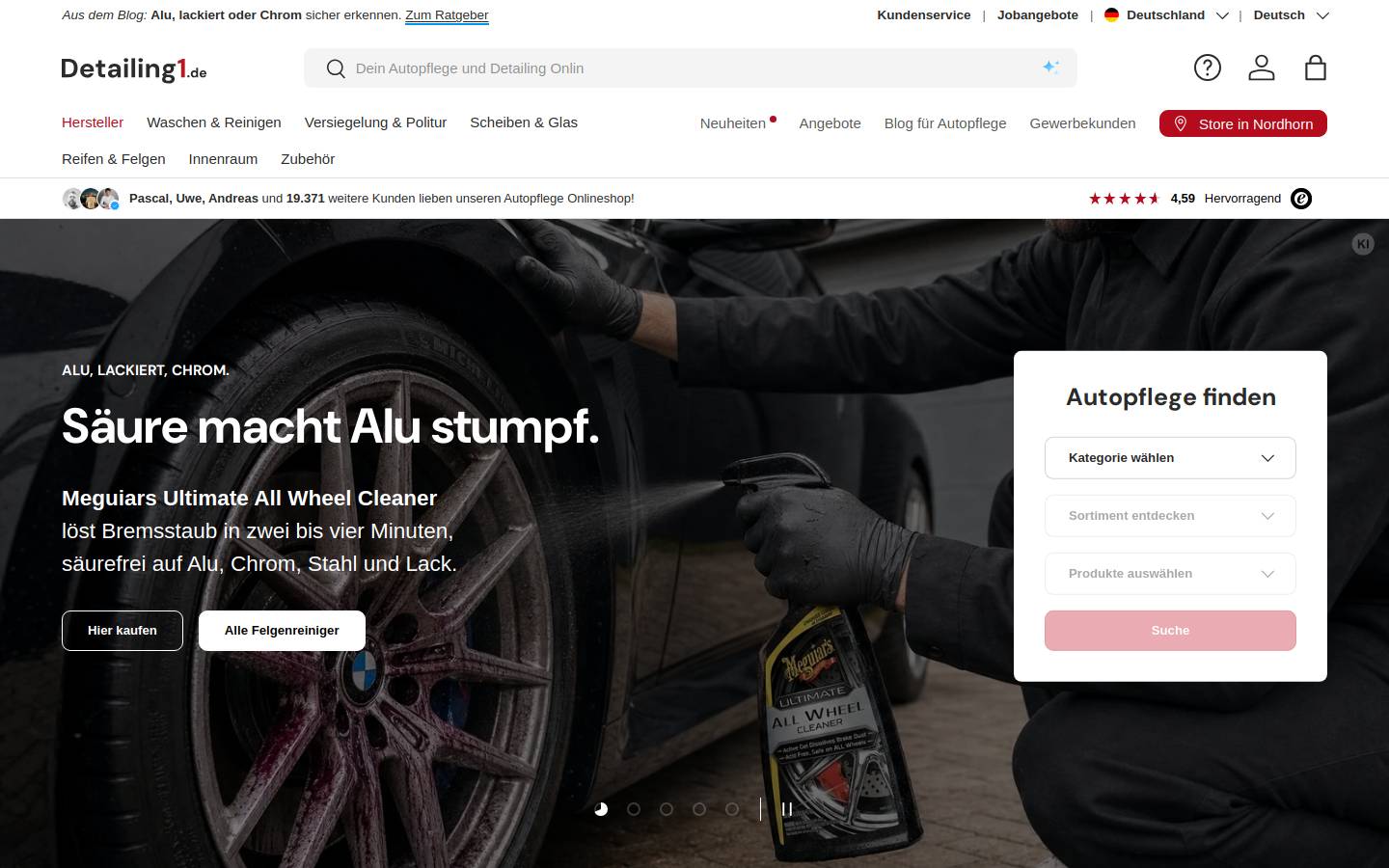 Detailing1 homepage screenshot