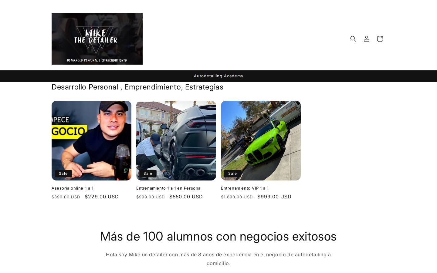 detailingacademy.us homepage screenshot