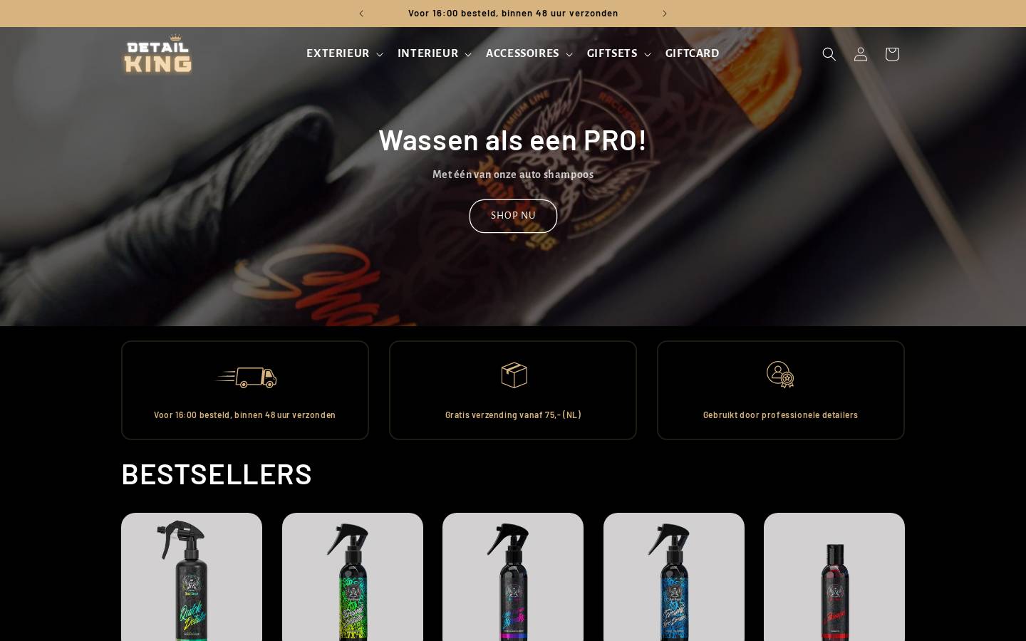 Detail King homepage screenshot
