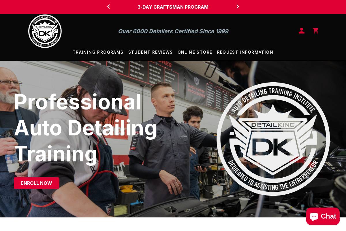 detailkingtraining.com homepage screenshot