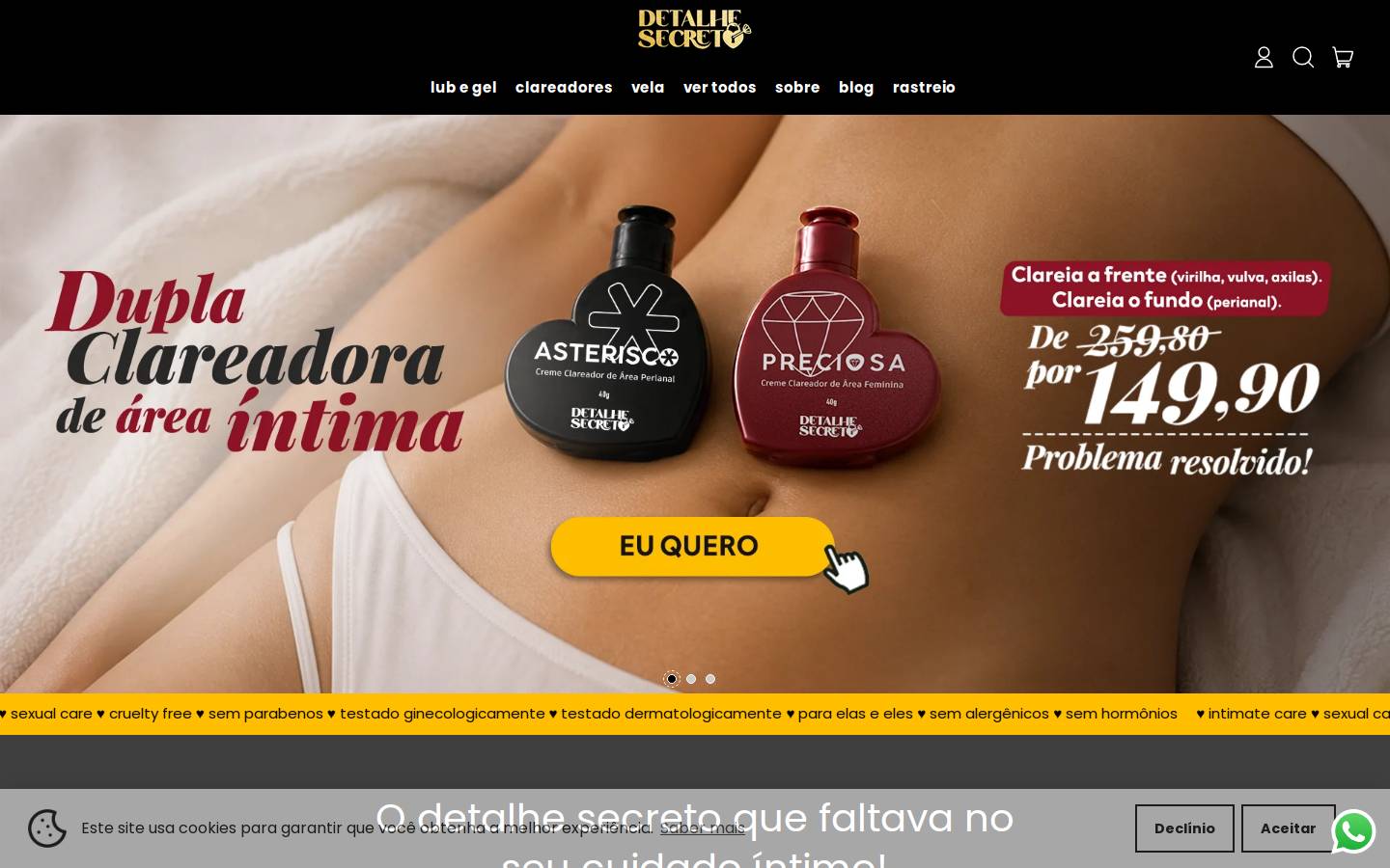 detalhesecreto.com.br homepage screenshot